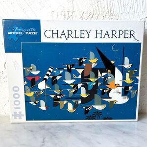 Charley Harper Art Mystery of the Missing Migrants 1000 Pc Puzzle Birds-Complete